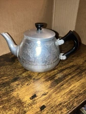 Swan Brand “The Carlton” 2 Cup Aluminum Teapot Embossed Made in England