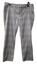 Tommy Hilfiger Ladies Dress Pants Gray Plaid Slim Ankle Size 10 Stretch Comfort