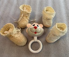 Vintage Booties And Shoes With A Vintage Squeaky Toy