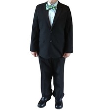 Nordstrom Boys Suit Black Jacket Pants 12 Husky Easter Communion Wedding