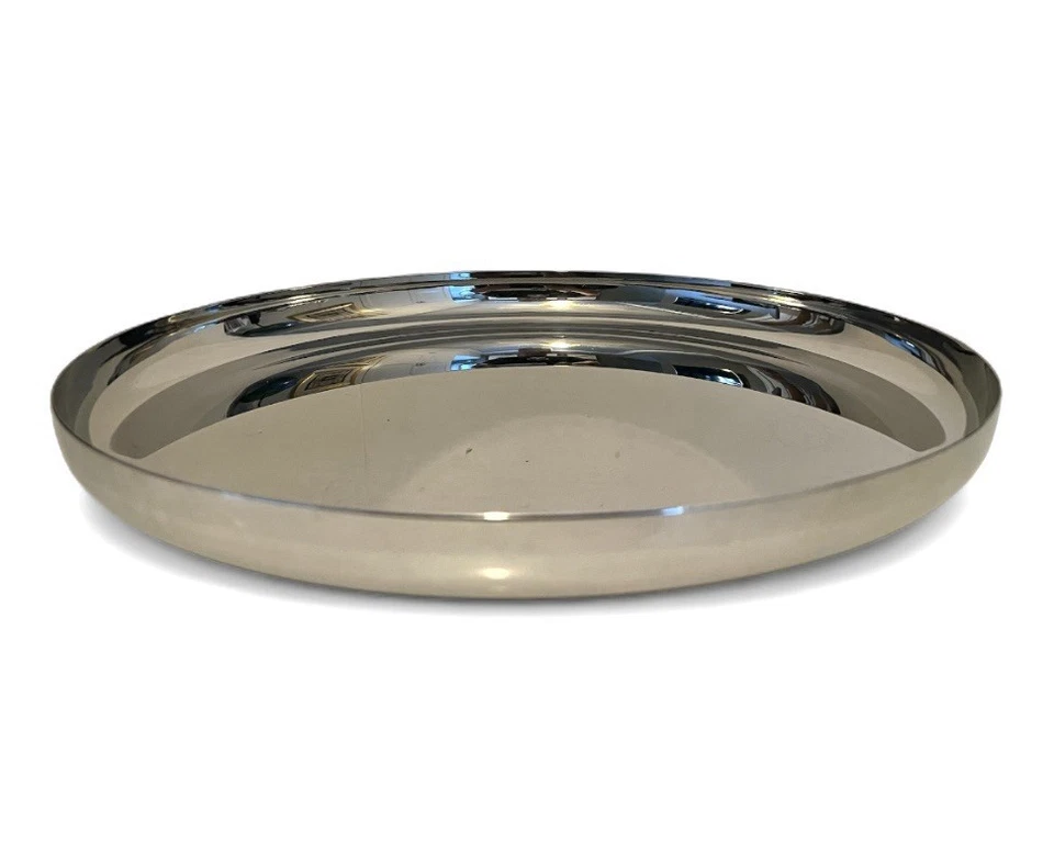 Alessi Jasper Morrison Round Tray Polished Stainless Steel (JM14) 13¾ Dia; Italy - Image 4 of 4