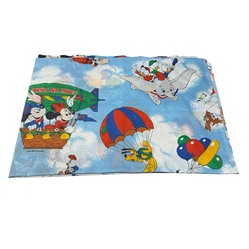 Vintage Mickey Mouse Twin Flat & Fitted Sheet Walt Disney Goofy Donald Duck - Image 2 of 3