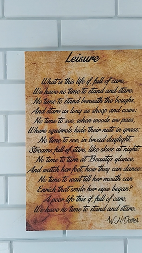 Leisure Poem Print, W. H. Davies Poem, Gallery Wrapped Canvas Print - Video 1 of 1