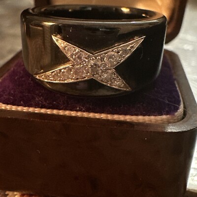 アクセサリー MAUBOUSSIN MAUBOUSSIN 750 18K WHITE GOLD X DIAMOND BAND RING BLACK CERAMIC