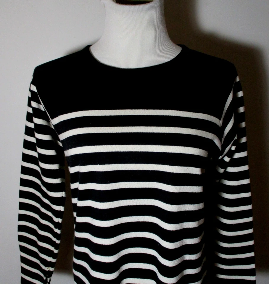 Top túnica manga 3/4 tela pesada negra blanca OBEY N-89 talla XS Foto 4 de 4