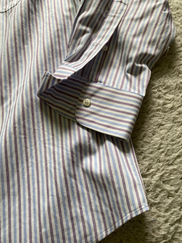 Camisa con botones manga larga calce tradicional a rayas Nordstrom para hombre talla 16,5 33 Foto 3 de 4