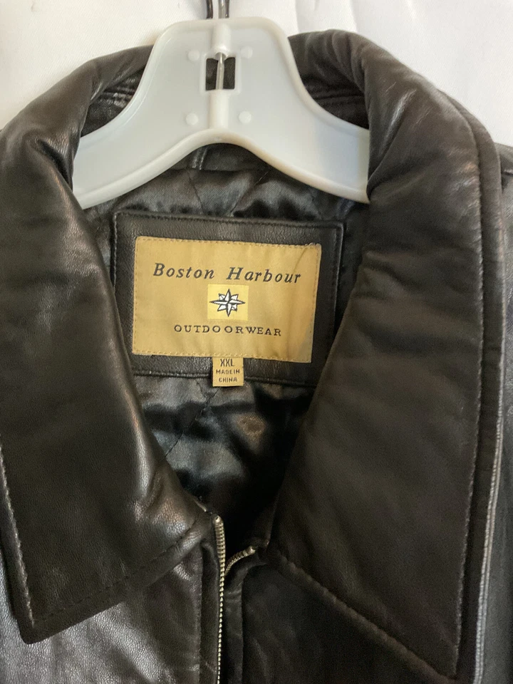 Boston Harbour Men’s Leather Jacket XXL Black - Image 2 of 4