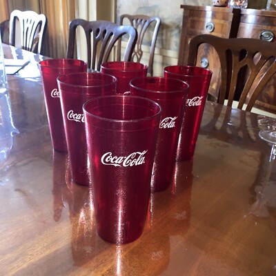 Coca-Cola Cups Red Plastic Tumbler 22-Oz Restaurant Grade, Carlisle, Set of  6 | eBay
