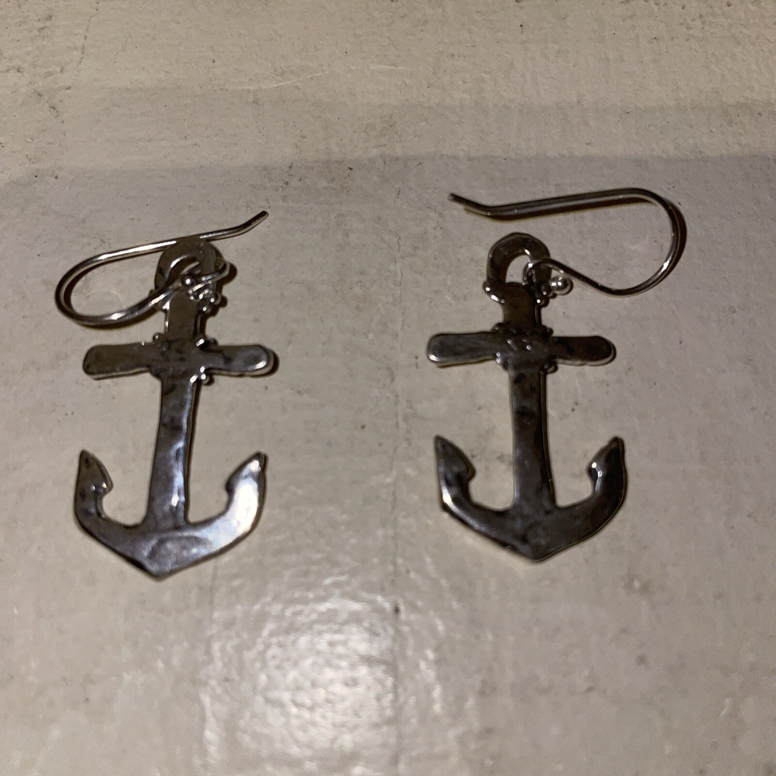 Silver Nautical Anchor Earrings Handmade - image 3