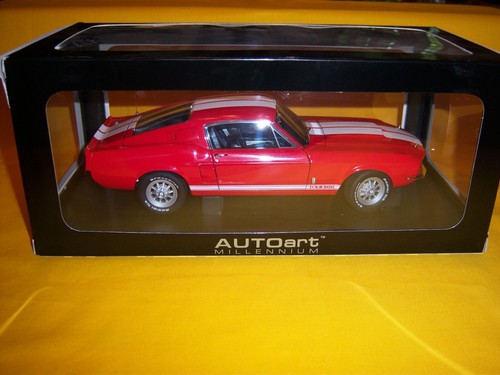 Autoart Millennium 1967 Shelby Gt500 Mustang Red White Nos Mib 1 18 Ebay