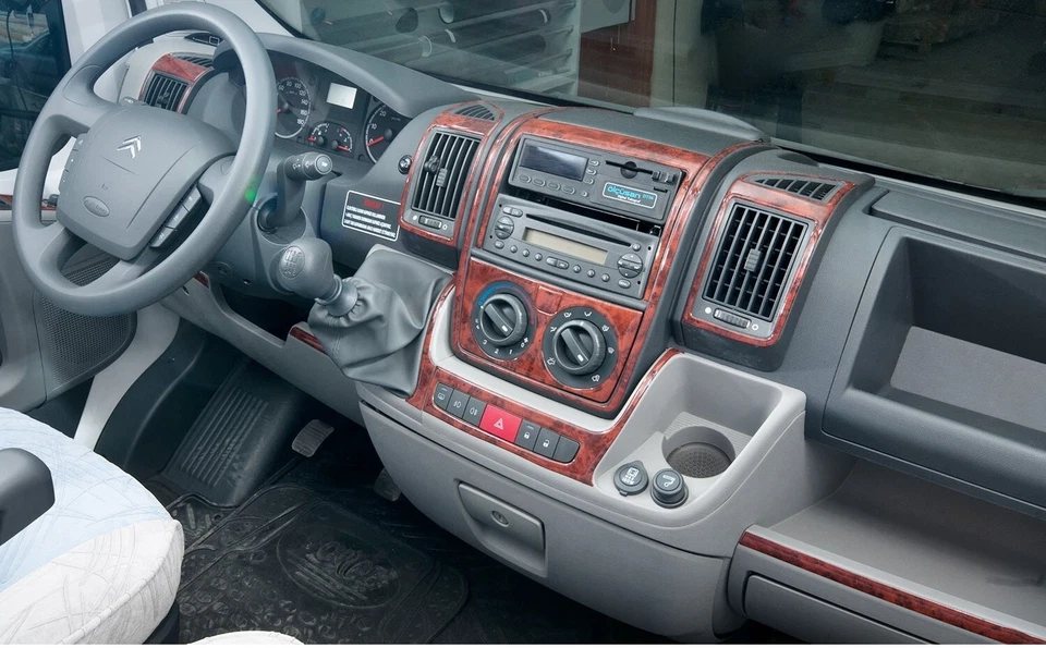 Cockpit Dekor für FIAT DUCATO-CITROEN JUMPER Bj.ab 2006 Wurzelholz Look 25 tlg. - Bild 2 von 4