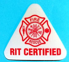 RIT CERTIFIED - Rapid Intervention Team Reflective FD Decal - 2" Triangle - RED