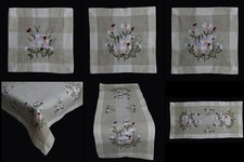 Embroidery, Tablecloth, Table Runner, Centerpiece Doily Linen Flower 2