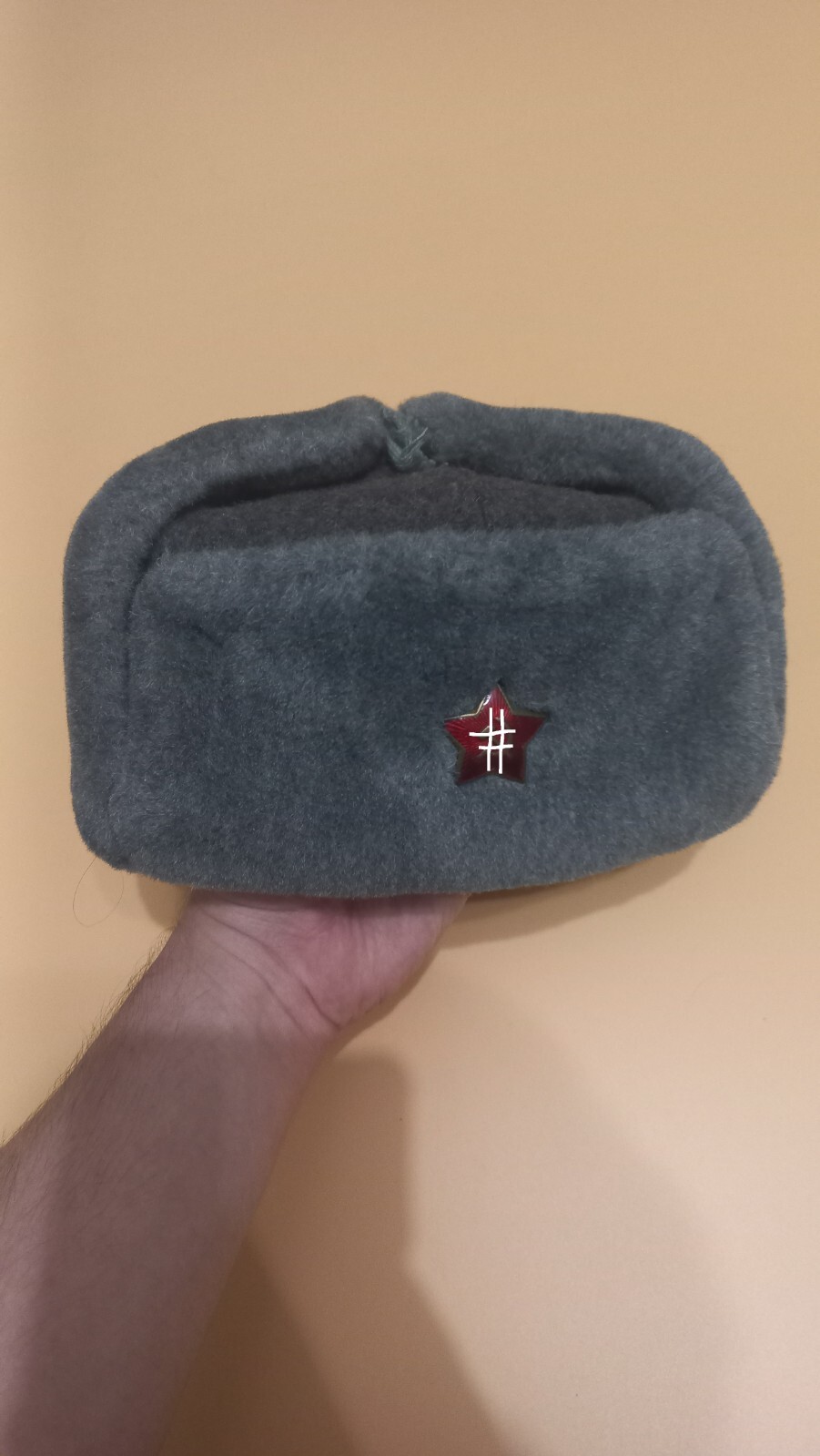 Soviet Winter military hat Ushanka USSR 56 size red star