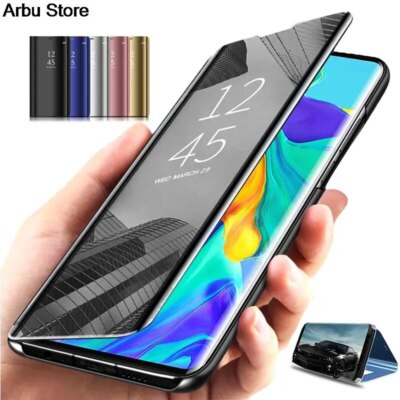 For Samsung S25 Ultra S24 S23 S22 Plus S21+ Smart Mirror Flip Case Stand Cover