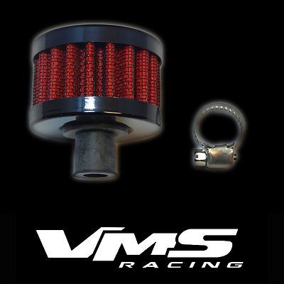 VMS RACING 9MM MINI UNIVERSAL VALVE COVER AIR FILTER BREATHER W/ CLAMP - BLUE
