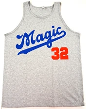 MAGIC 32 DODGERS Tank Top T-shirt LA Lakers Johnson Vest Adult Men Gray New