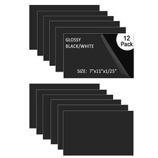 Engraving Blank Materials ABS Double Color Plastic Sheet, Black/White 7" X 11"