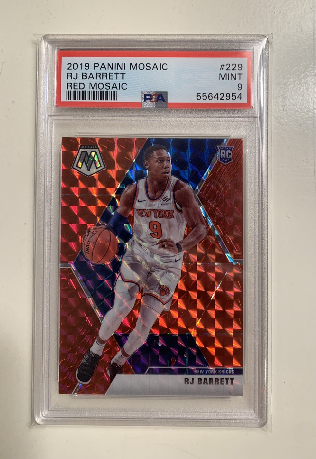 PSA 9 2019-20 Panini Mosaic #229 Red Mosaic RJ Barrett Rookie RC