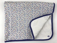 Ralph Lauren Layette Receiving Blanket Cotton Floral Red Blue Yellow Reversible