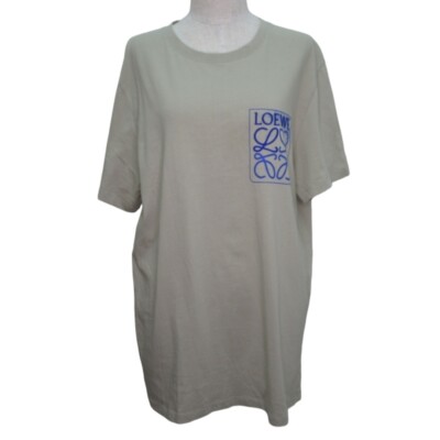 Loewe T-shirt Short Sleeve Anagram Logo Print Beige XL Loewe T-shirt Short Sleeve Anagram Logo Print Beige XL