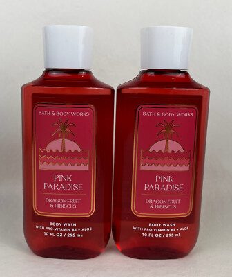 2 Bath & Body Works Pink Paradise with Pro-Vitamin B5 Aloe Body Washes