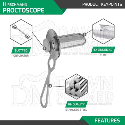 1 Pratt Rectal Speculum Anal Rectoscopy OB/GYN Urology Surgical Instrument 6.5
