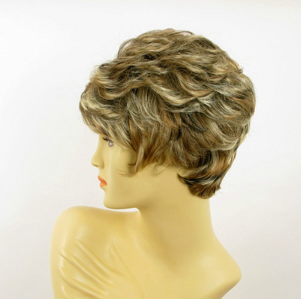 Perruque courte biondo clair reflets cuivre et chocolat CLEMENTINE ajustable - 3