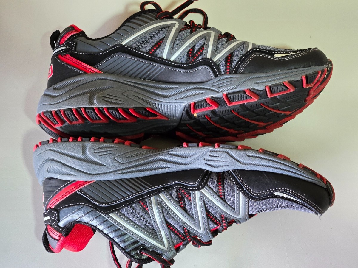 FILA Mens Gray Black 238587 Headway 6 Lace up Trail Running Shoes