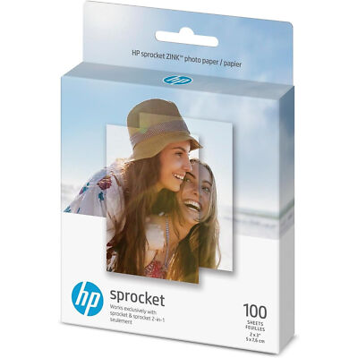 HP Sprocket Zink Photo Paper 2x3'' for HP Sprocket Photo Printers, 100 Sheets