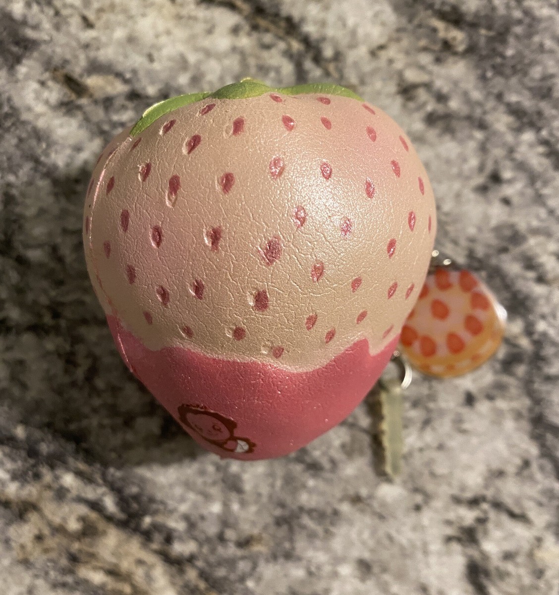 Puni Maru Pearlescent strawberry squishy phone charm