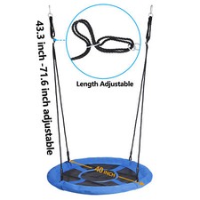 40'' Blue Saucer Tree Swing Set Adjustable Height for Children Outdoor Activity