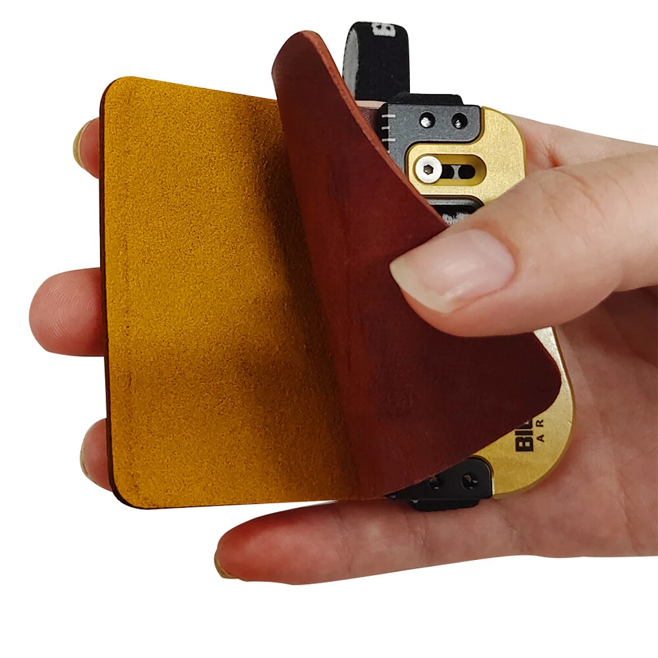 Pro Barebow Finger Tabs Guard Leather Brass Protector Gear Archery RH LH Hunting - Image 3 of 4