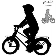 Kid Riding Bike Metal Cutting Dies Decoration Scrapbooking Card Making Craft