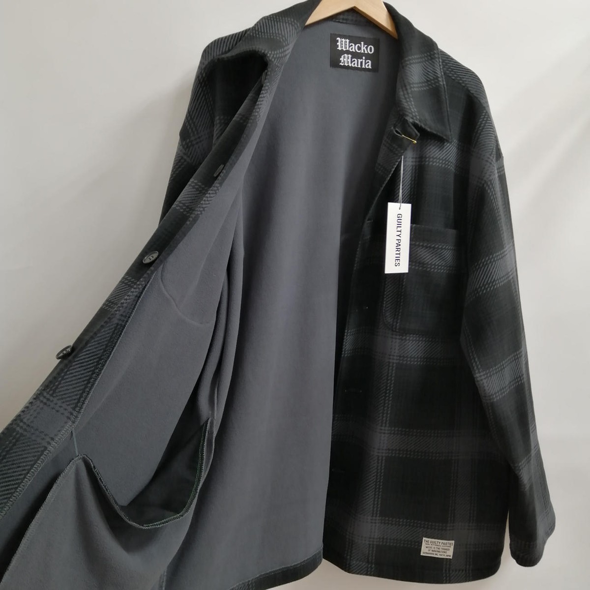 WACKO MARIA CHECK FLEECE SHIRT JACKET S