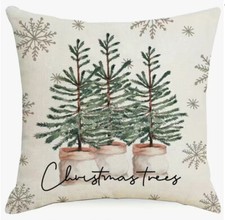 Pine Spruce Winter Christmas Trees Christmas Winter Holiday Throw Pillow Cover