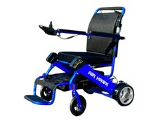 AIR HAWK Foldable Wheelchair Blue With Extra Brand New Battery and Charger