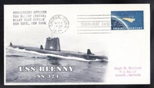 Submarine USS BLENNY SS-324 Groton CT 1962 KSC Naval Cover B4057