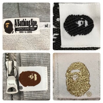 BAPE Stars and Stripes Shark full zip Hoodie Gray A Bathing Ape