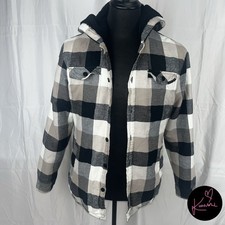 Dexter Revolution Men's Jacket SZ Large Fleece Lined Hooded Checkered Buttoned