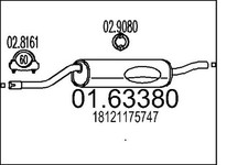 Endschalldämpfer Nachschalldämpfer MTS 01.63380 für BMW 5er E28 520 525