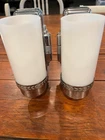 Vintage Art Deco Style Chrome Sconces with Milk Glass Shades