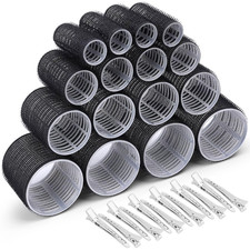 Hair Roller 28 Pcs Set, Includes 16Pcs Self-Grip Hair Rollers in 4 Sizes and 12P
