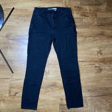 Carhartt Pants Womens 8 Black Rugged Flex Relaxed Fit Canvas Double Front Work