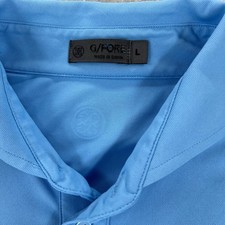 G/FORE Mens Performance Golf Polo Shirt Light Blue Short Sleeve Size Large L