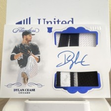 Panini 2020 Flawless Dual Patch on card auto Dylan Cease #DPA-DC 11/15 White Sox