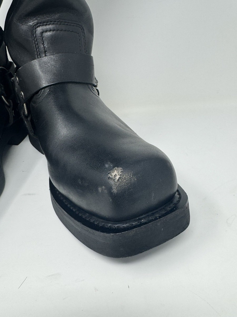 Men's Harley Davidson 91345 Black Leather Square Toe BOOTS Size 10
