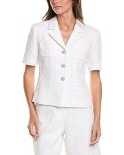 St. John Tweed Jacket Women's White 6