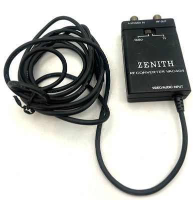 Vintage Zenith VAC404 RF Converter Modulator 6 Ft Cable TV Video Adapter