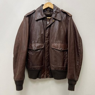 Schott A-2 Flight Jacket Leather Brown Size: 38